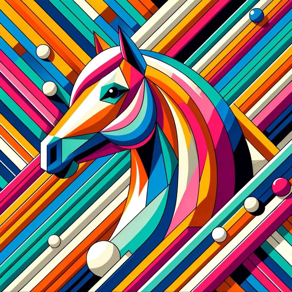 a horse, digital art, op art
